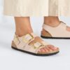 Milano Big Buckle en cuir naturel verni