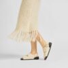 Milano Shearling Cuir naturel-moutonnet Écru brillant Milano Shearling Cuir naturel-moutonnet Écru brillant