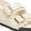 Milano Shearling Cuir naturel-moutonnet Écru brillant Milano Shearling Cuir naturel-moutonnet Écru brillant