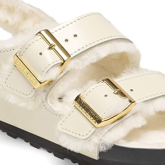 Milano Shearling Cuir naturel-moutonnet Écru brillant Milano Shearling Cuir naturel-moutonnet Écru brillant