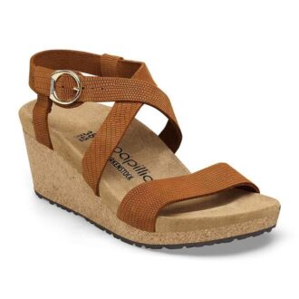 Sibyl en cuir gaufré orange brûlé Sibyl en cuir gaufré orange brûlé