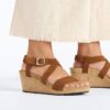 Sibyl en cuir gaufré orange brûlé
