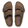 Soft Footbed Arizona en cuir suédé, teinte Dark Tea
