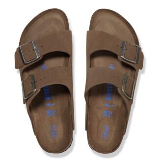 Soft Footbed Arizona en cuir suédé, teinte Dark Tea