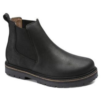 Stalon en cuir nubuck noir