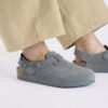 Tokio en cuir suédé gris basalte