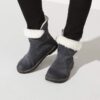 Uppsala en cuir suédé et peau de mouton Graphite